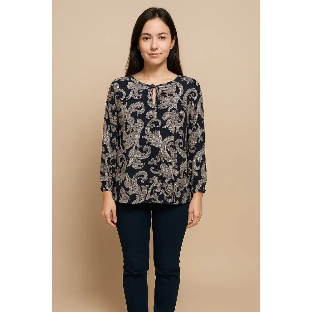 Part two size 36 (12/14 US) paisley relaxed fit boho career casual top EUC